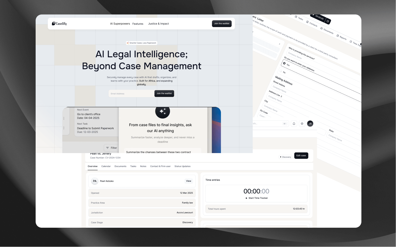Caselify legal case management platform screenshot
