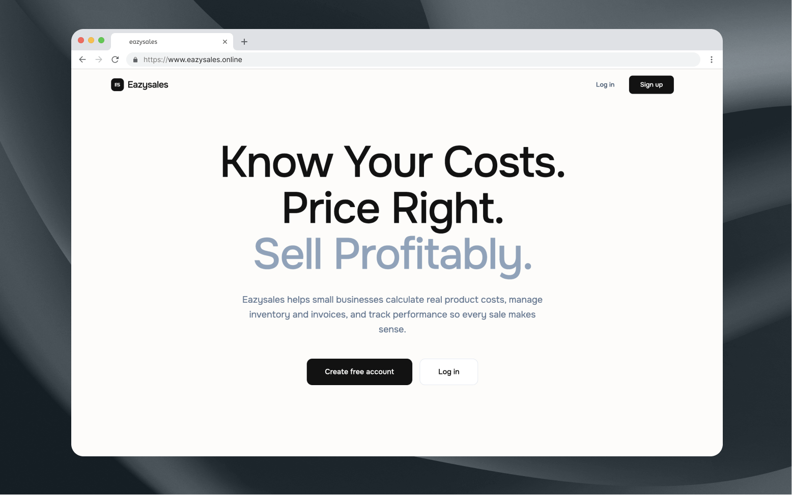 EazySales inventory management product screenshot