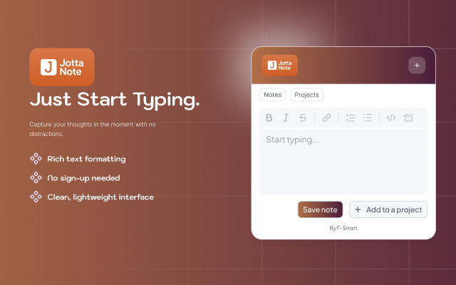 Jotta Note productivity extension screenshot